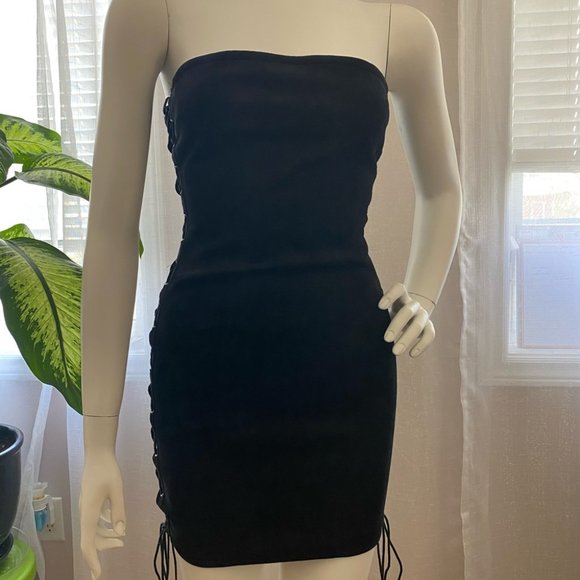 SOLD | 🔥SALE🔥 NWT Tie-up Strapless Adjustable Bodycon Mini Dress - Picture 2 of 13